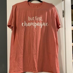 But first, champagne pink tshirt